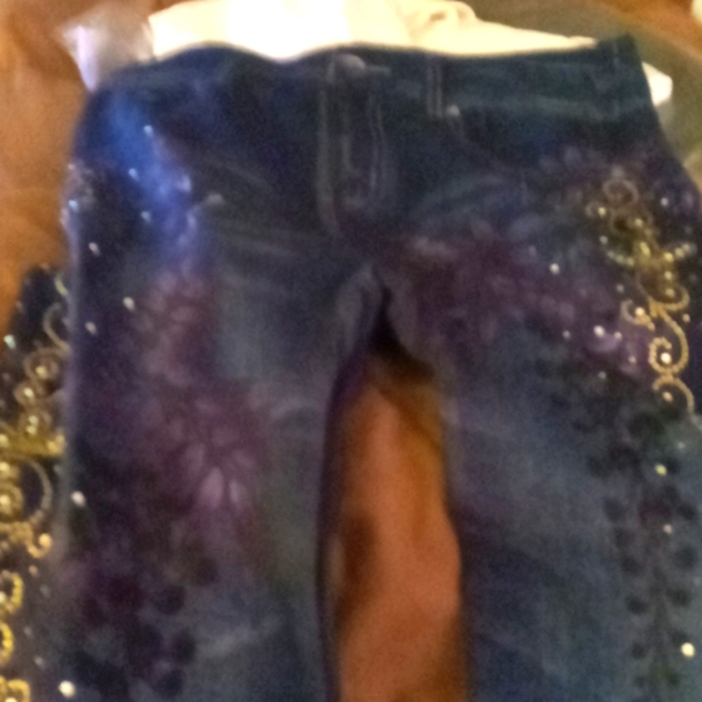 New jean stretch leggings sz large